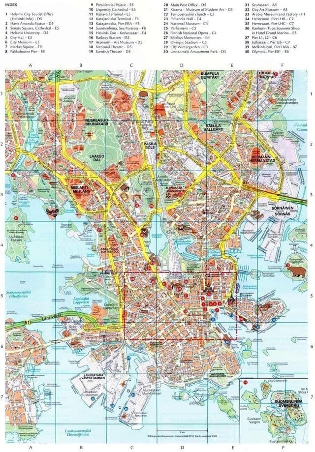 赫尔辛基景点地图