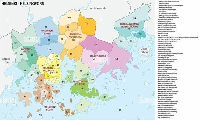 赫尔辛基社区地图