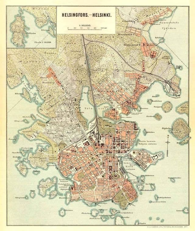 赫尔辛基古董地图