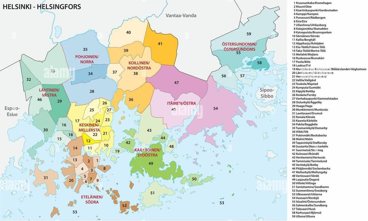 赫尔辛基社区地图