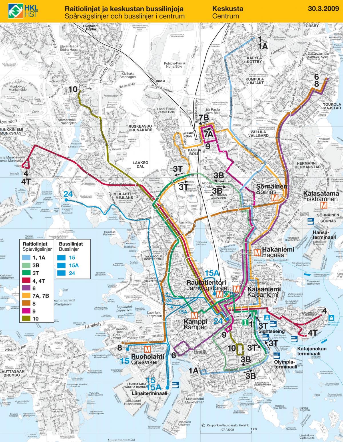 赫尔辛基交通地图